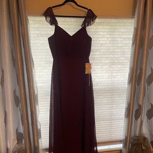 Birdy Grey Kae Bridesmaid Dress / Chiffon Cabernet / Size: Large